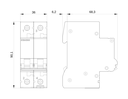 TERMOMAGNETICA 2X  2A DIN SIEMENS 4.5KA