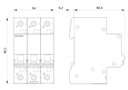 TERMOMAGNETICA 3X  6A DIN SIEMENS 4.5KA