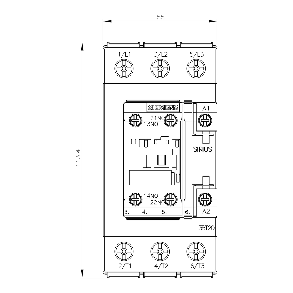 CONTACTOR 3RT20 36 S2 50A NA+NC 220V SIEMENS