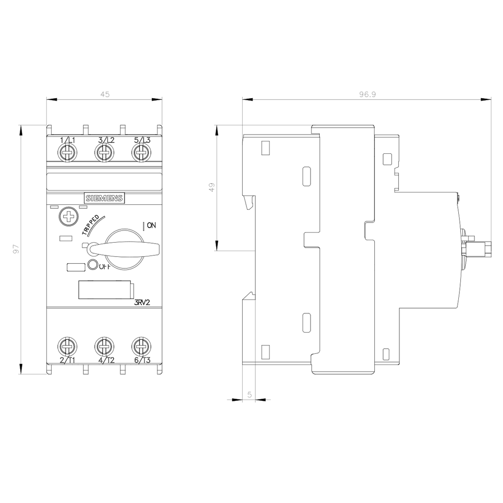 GUARDAMOT.SIEMENS  0.45-0.63A 3RV-T00