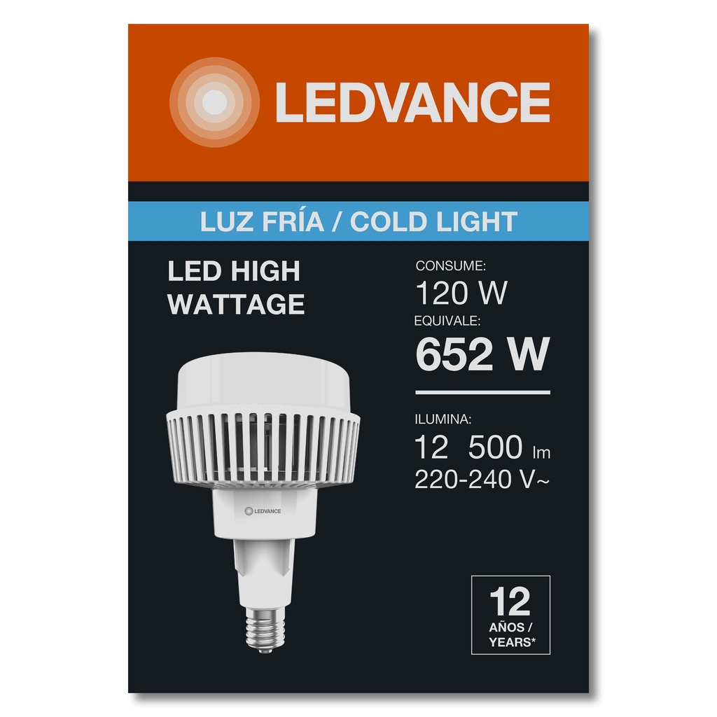 LAMPARA LED 120W 6500K 12000LM E40