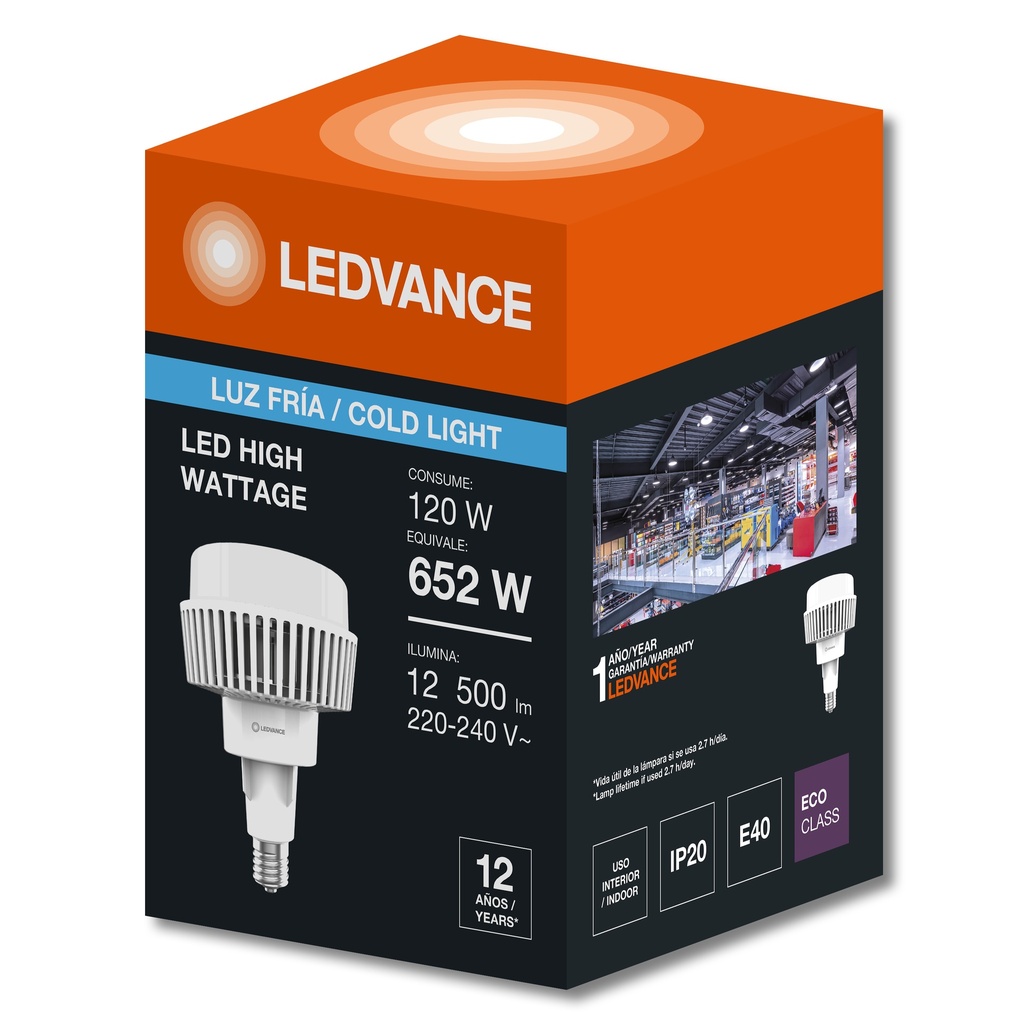 LAMPARA LED 120W 6500K 12000LM E40