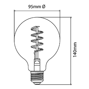 LAMPARA LED FILAMENTO GLOBO G95 5W