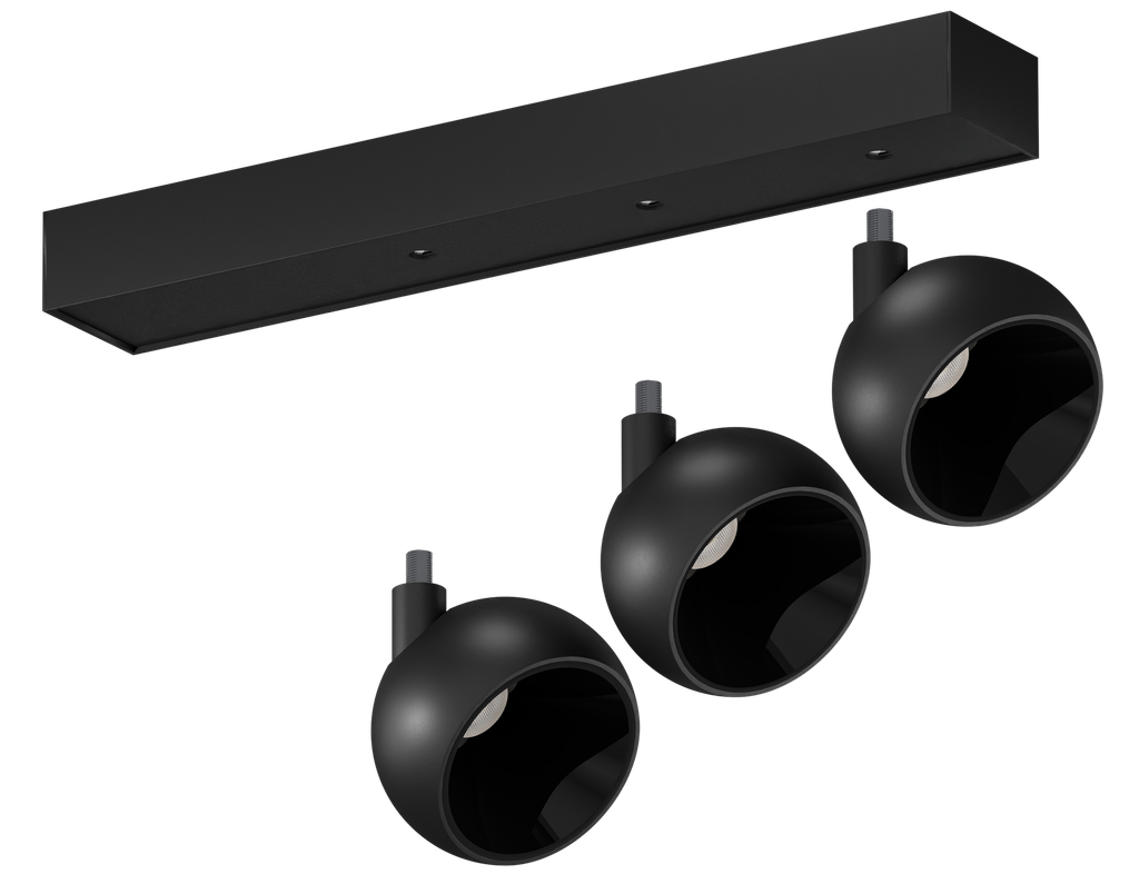 APLIQUE 3 LUCES LED BOMBU 9W DIM NEGRO
