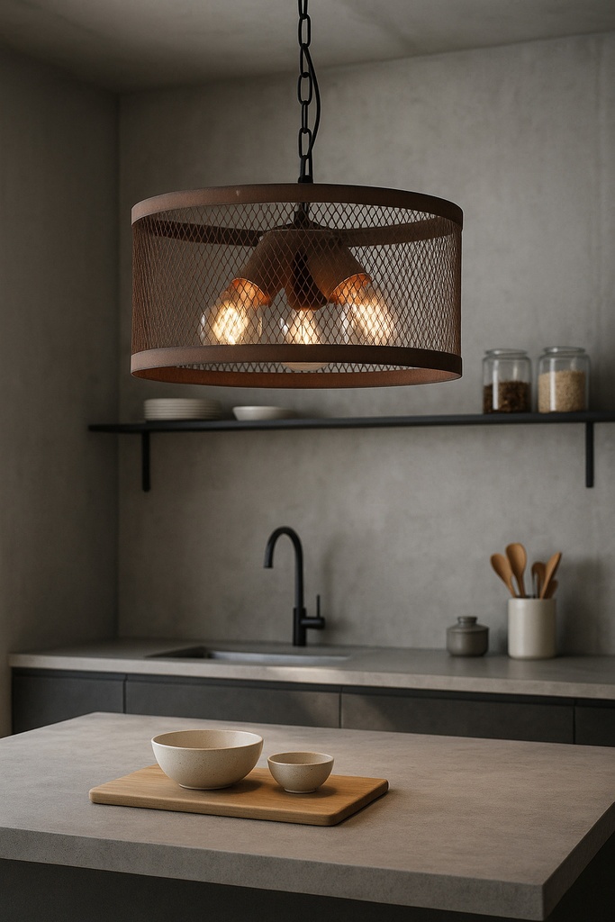 COLGANTE 3L PANTALLA DE MALLA 45CM OXIDO