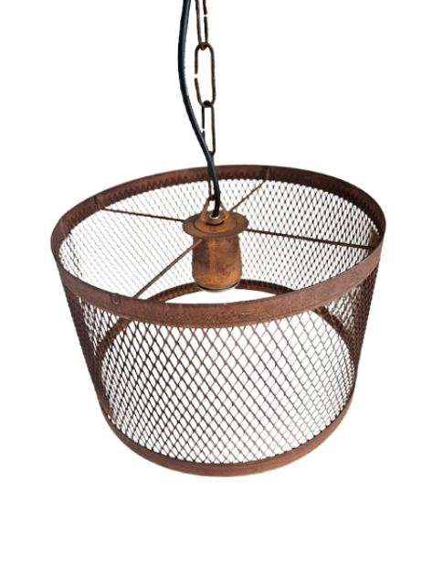 COLGANTE 1L  PANTALLA DE MALLA METALICA Ø30 OXIDO
