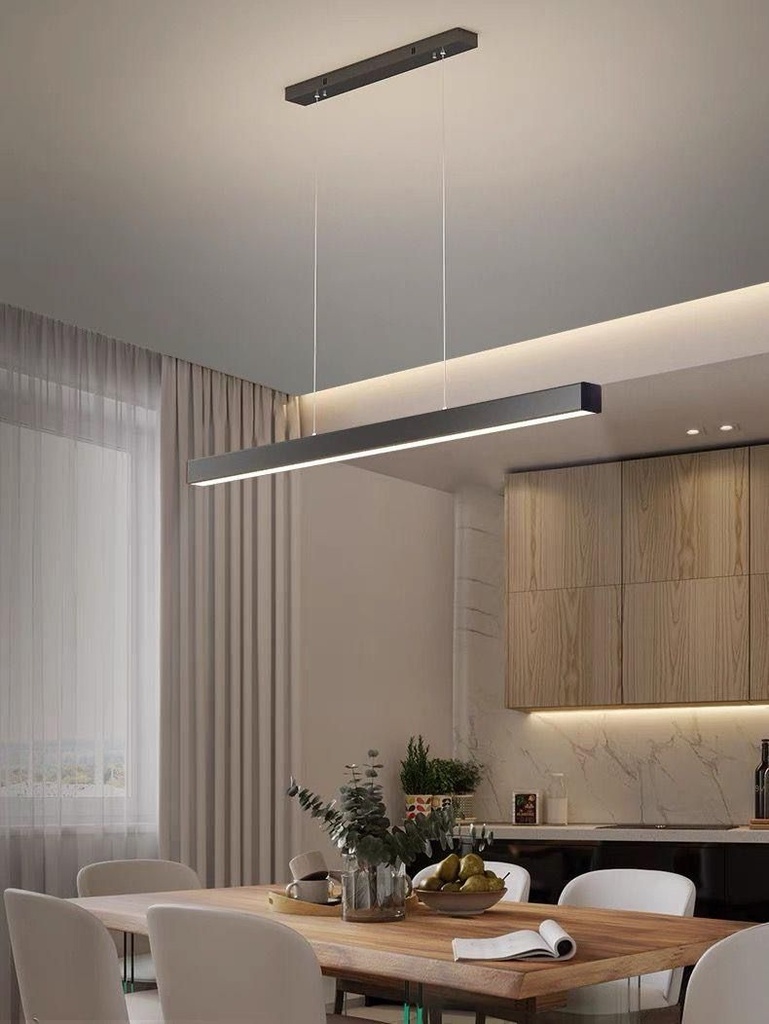 PLAFÓN TIMBER NEGRO 33W 4000K 1420mm