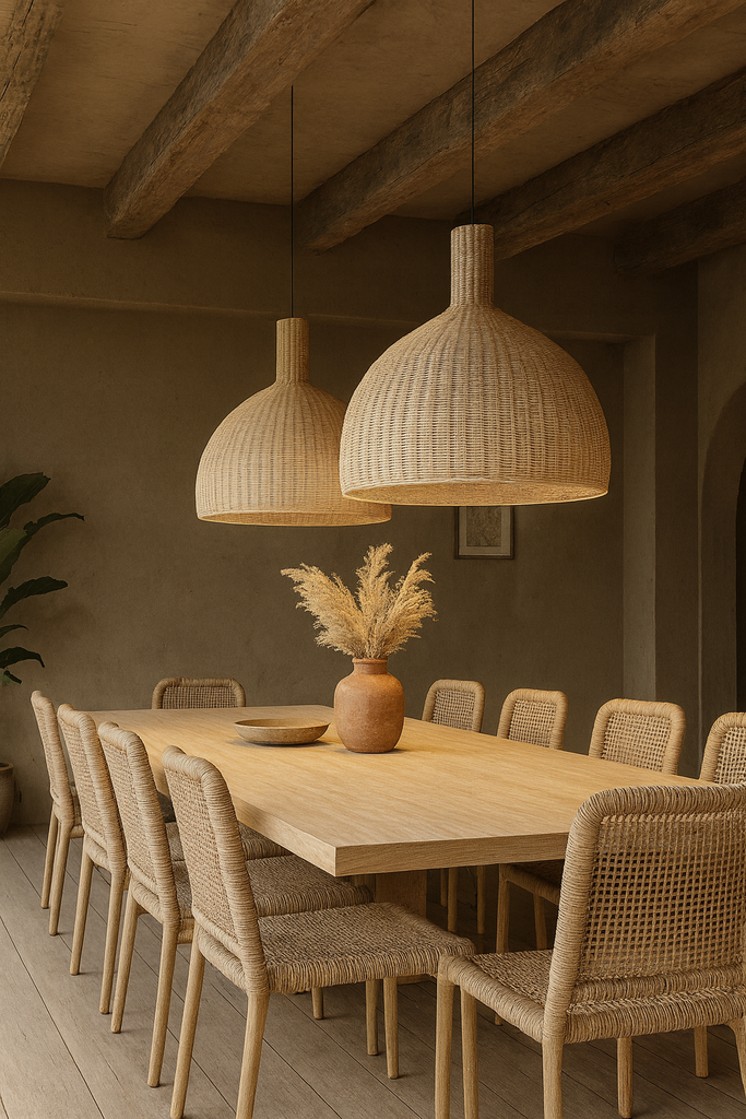 PANTALLA SOMBRERO RATAN 85X80CM