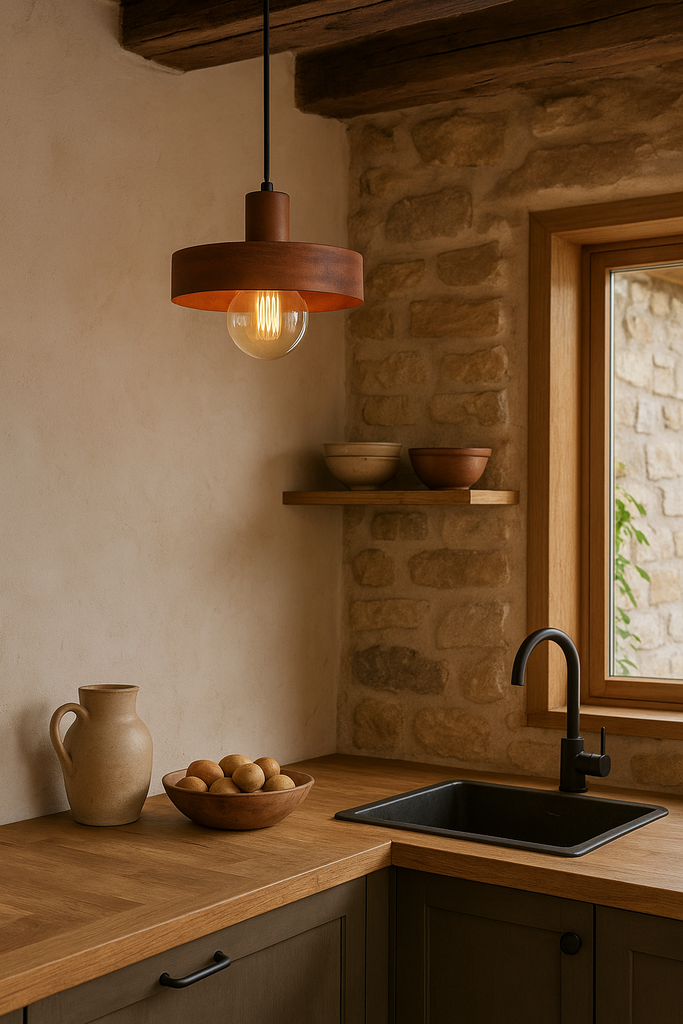 COLGANTE CHAPA 1L PANTALLA 20CM OXIDO