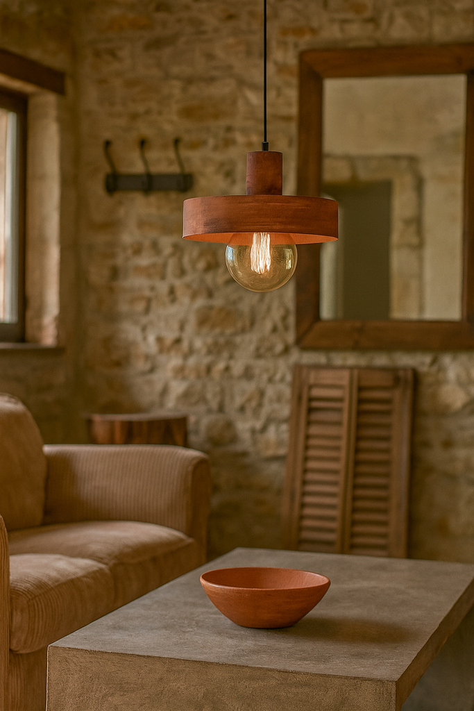 COLGANTE CHAPA 1L PANTALLA 20CM OXIDO