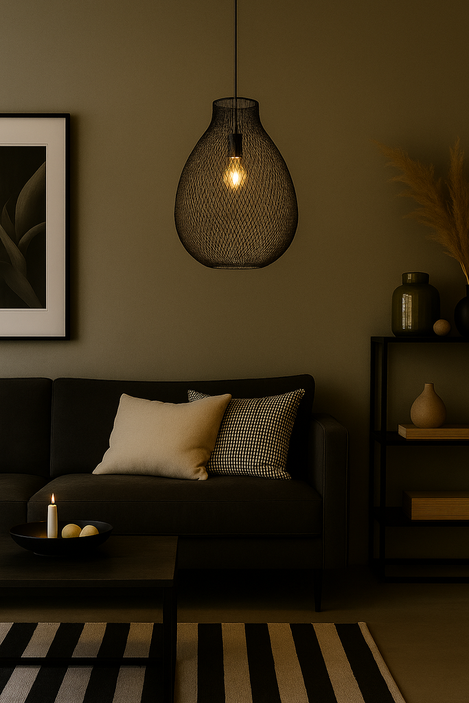 COLGANTE REJILLA MOMA NEGRO E27