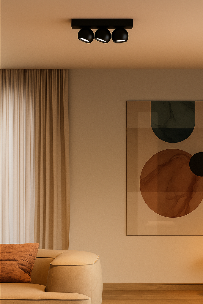 APLIQUE 3 LUCES LED BOMBU 9W DIM NEGRO