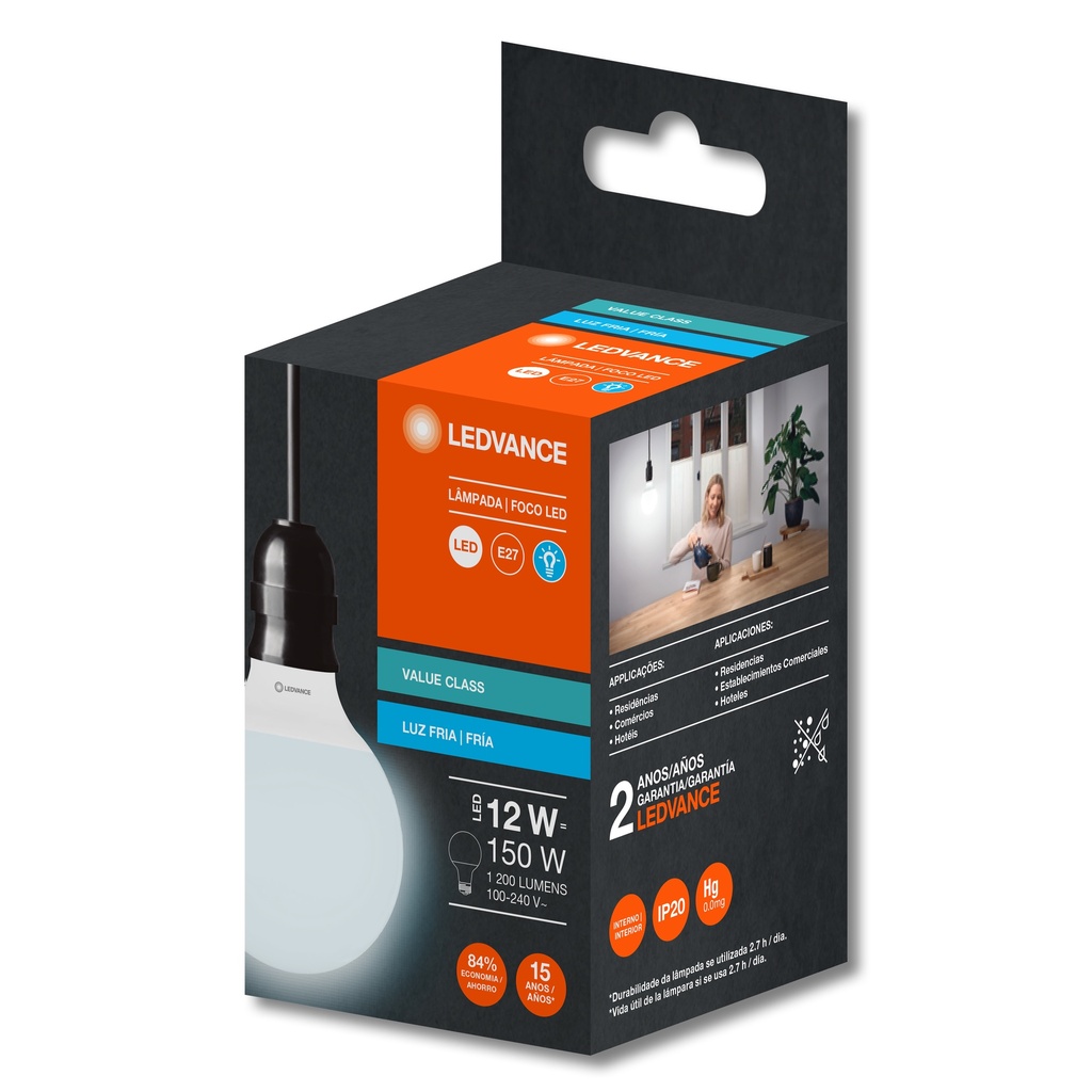 LAMPARA LED GLOBO 12 - 80W 6500k