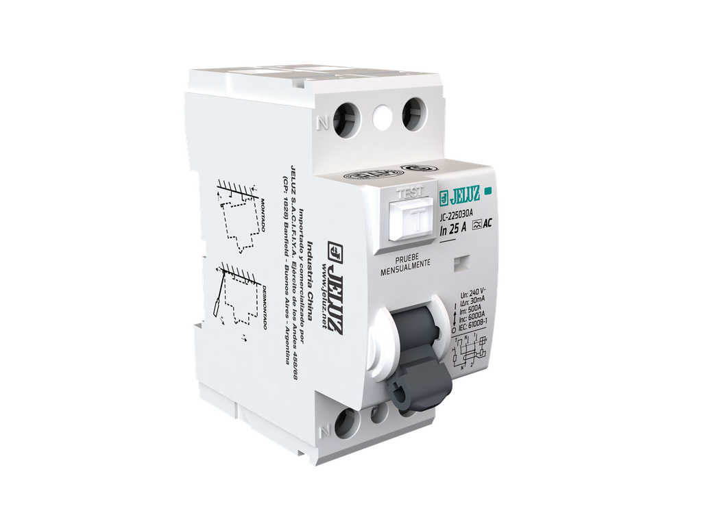 DISYUNTOR DIFERENCIAL TIPO A 2X25A 30mA JELUZ