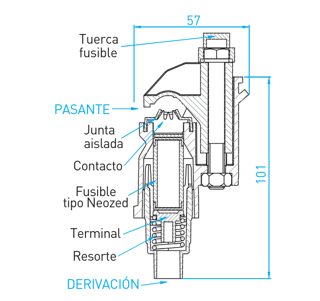 MORSETO C/PORTAFUSIBLE L.A.P.