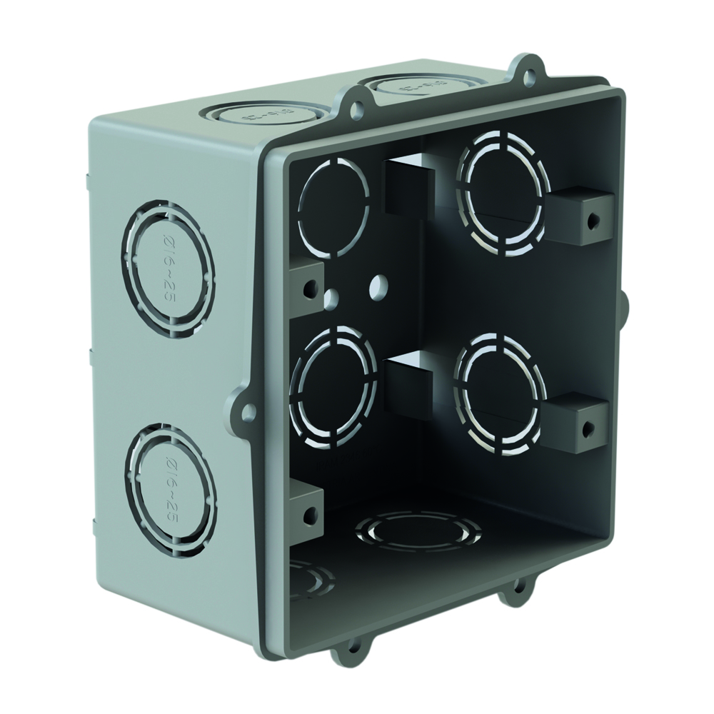 CAJA EMBUTIR PLASTICA CUADRADA