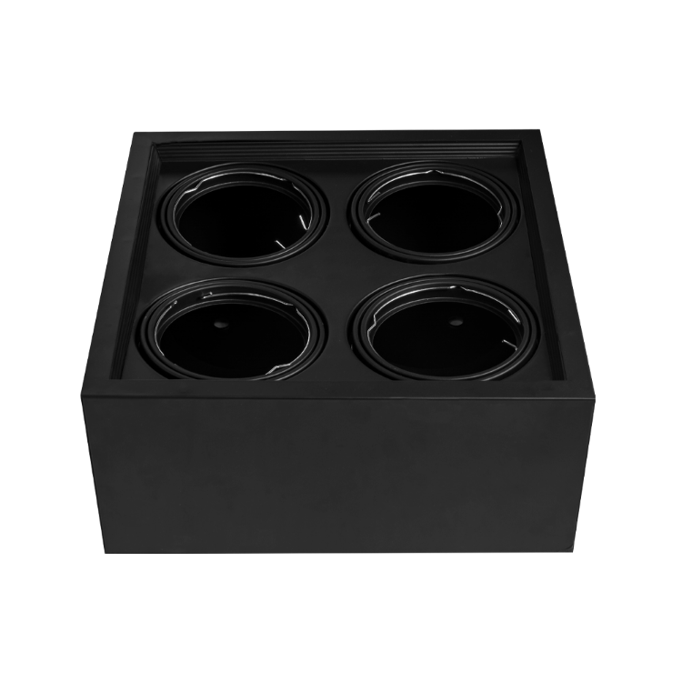 PLAFÓN CARDANICO AR111 X 4 NEGRO