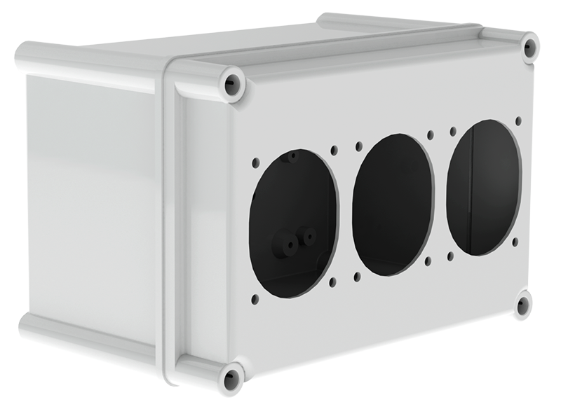 CAJA CALADA PARA 3 TOMAS 16/32A