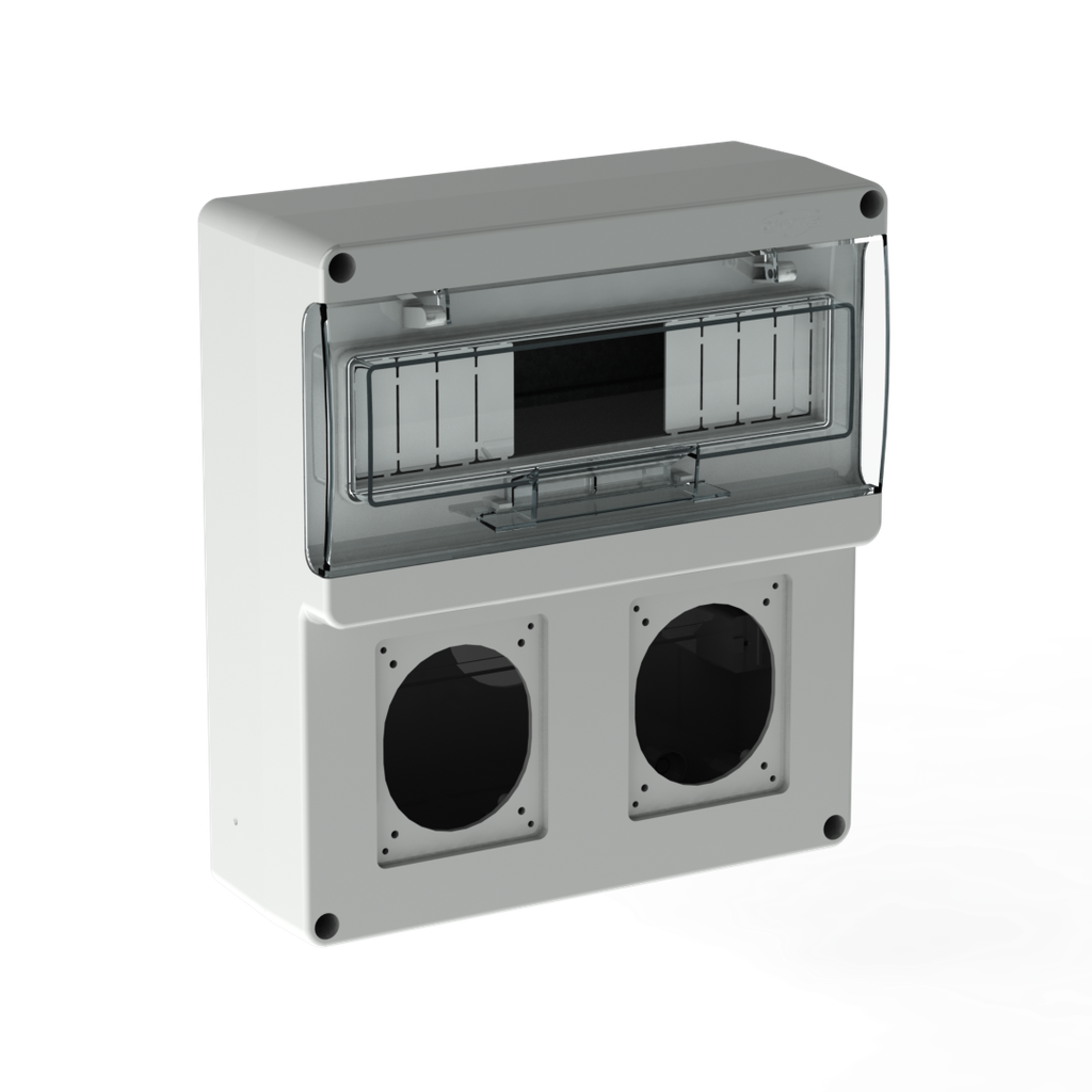 GABINETE PLÁSTICO P/12TM CALADO P/2 TOMAS