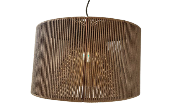 COLGANTE HIERRO COCIDO CON HILO MARRON 50x28cm