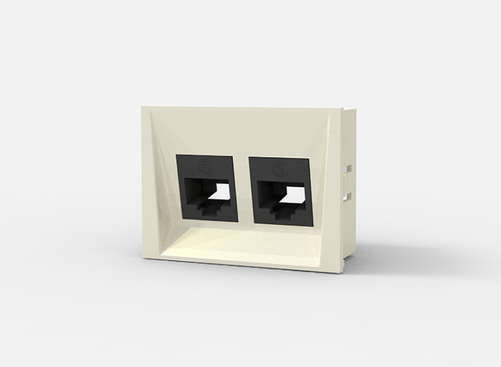 CAMBRE TOMA RJ45 CAT6 DOBLE BLANCO