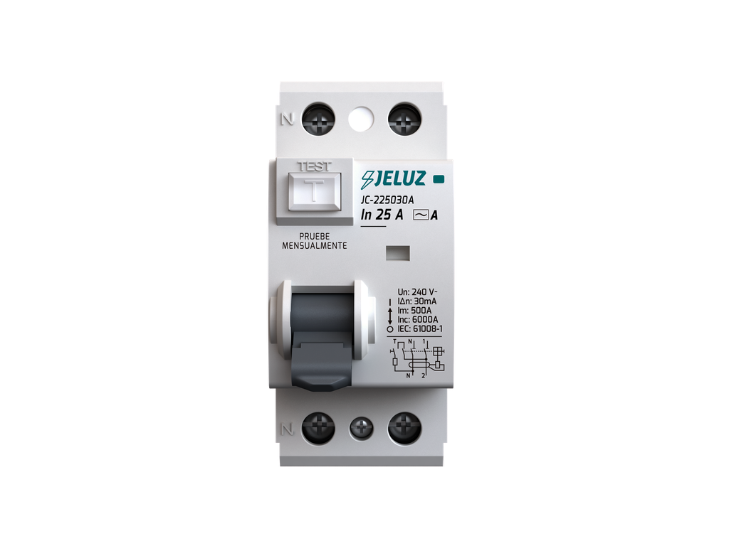 DISYUNTOR DIFERENCIAL TIPO A 2X25A 30mA JELUZ