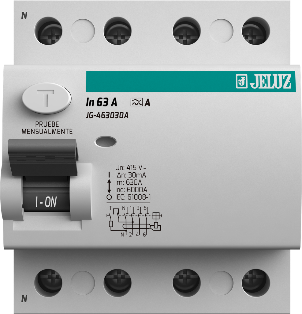 DISYUNTOR DIFERENCIAL TIPO A 4X63A  30mA JELUZ
