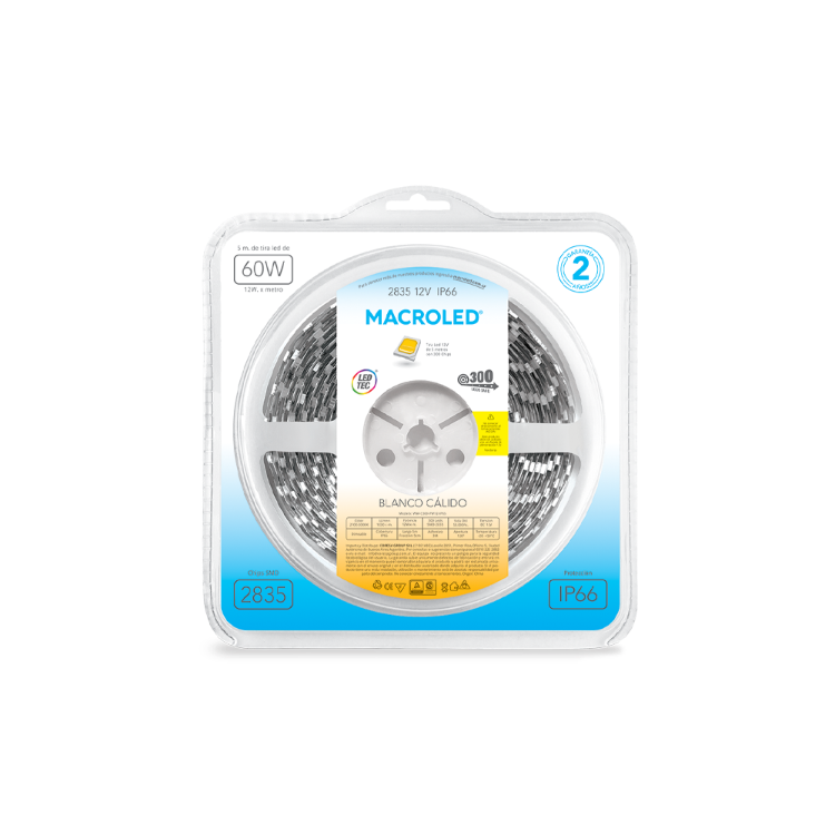 TIRA LED 5 MTS 12W 3000K 1030LM/M IP66