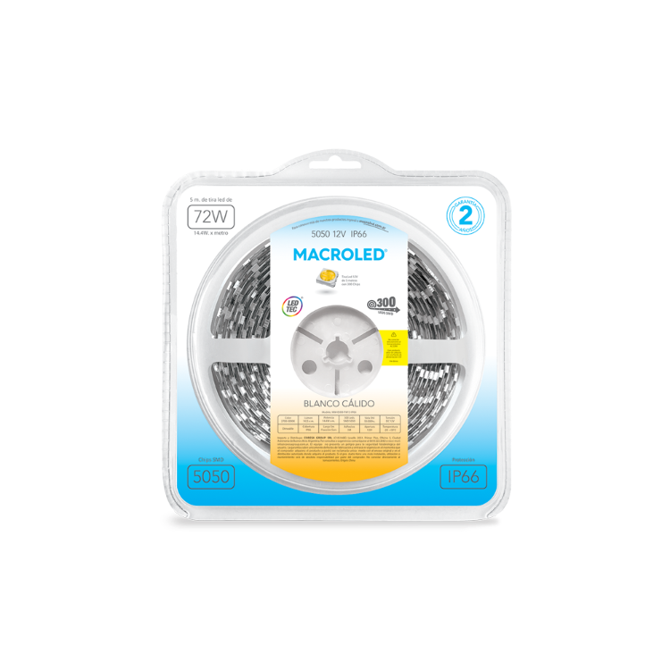 TIRA LED 5 MTS 14.4W 3000K 1425LM/M IP66