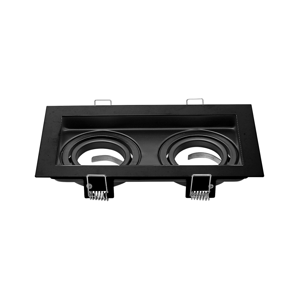 SPOT DICROICA MÓVIL CUADRADO X 2 NEGRO