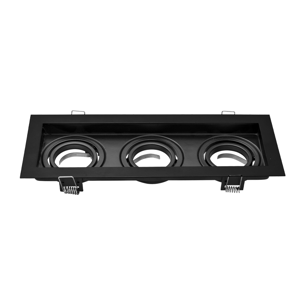 SPOT DICROICA MÓVIL CUADRADO X 3 NEGRO