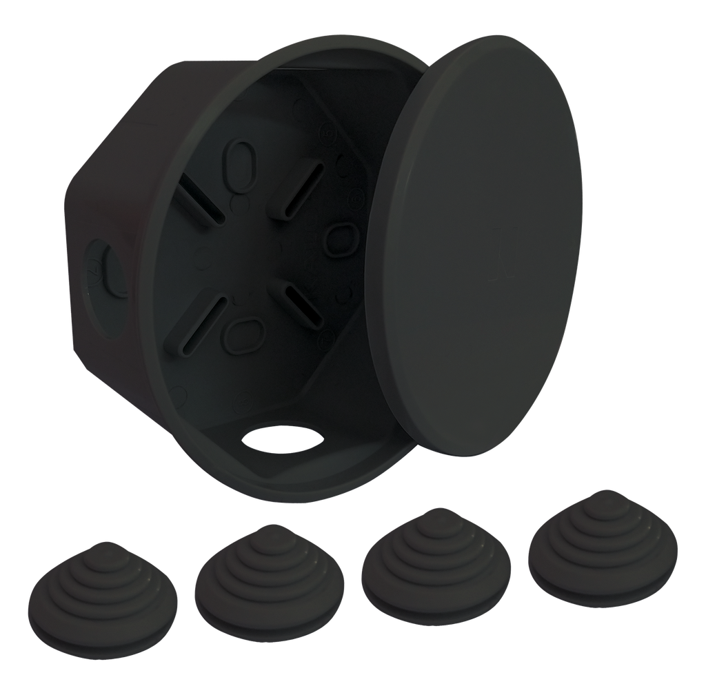 CAÑO PVC SEMI PESADO CAJA REDONDA NEGRA