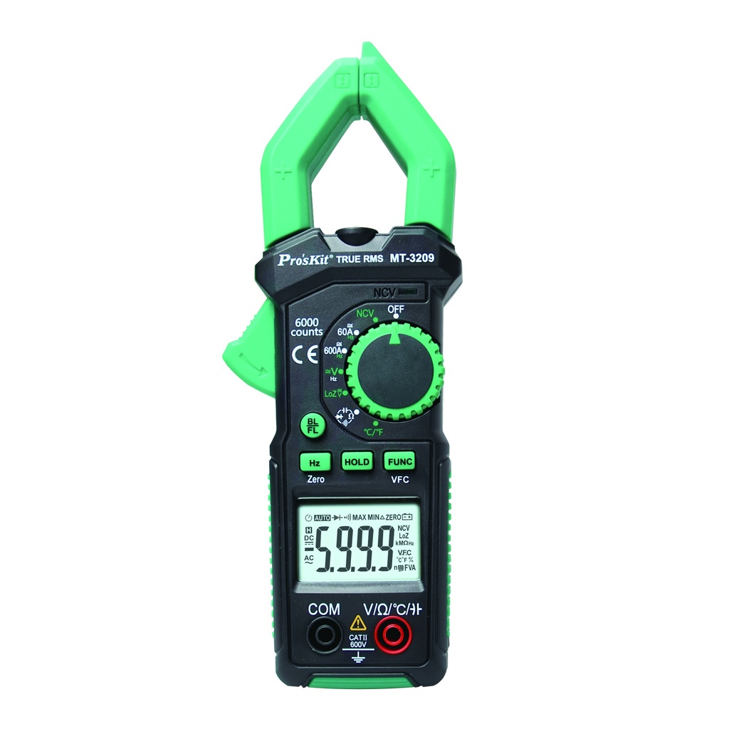 PINZA AMPEROMÉTRICA AC/DC TRUE RMS MT-3209