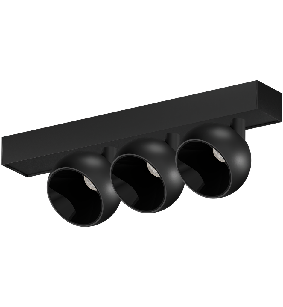 APLIQUE 3 LUCES LED BOMBU 9W DIM NEGRO