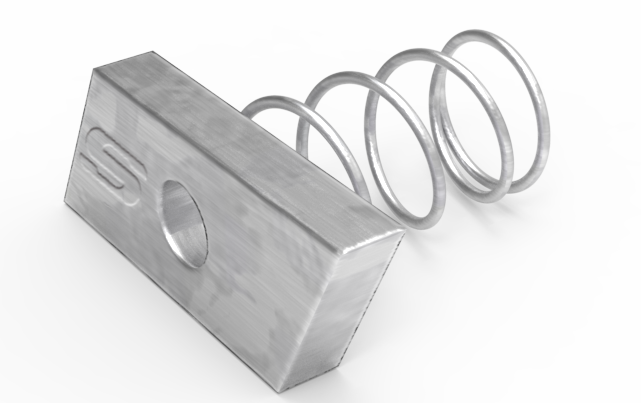 TUERCA DE PERFIL "C" DE 3/8"W. CINCADA C/RESORTE