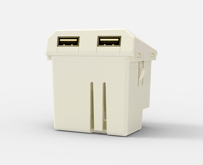 CAMBRE TOMA CARGADOR USB DOBLE 220v BLANCO