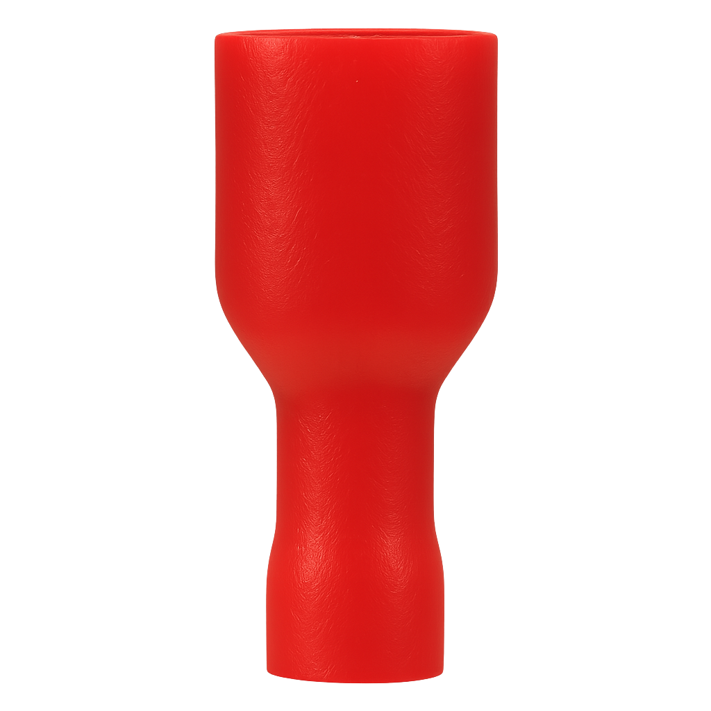 TERMINAL PREAISLADO A18 ROJO HEMBRA  COMP 6.3MM