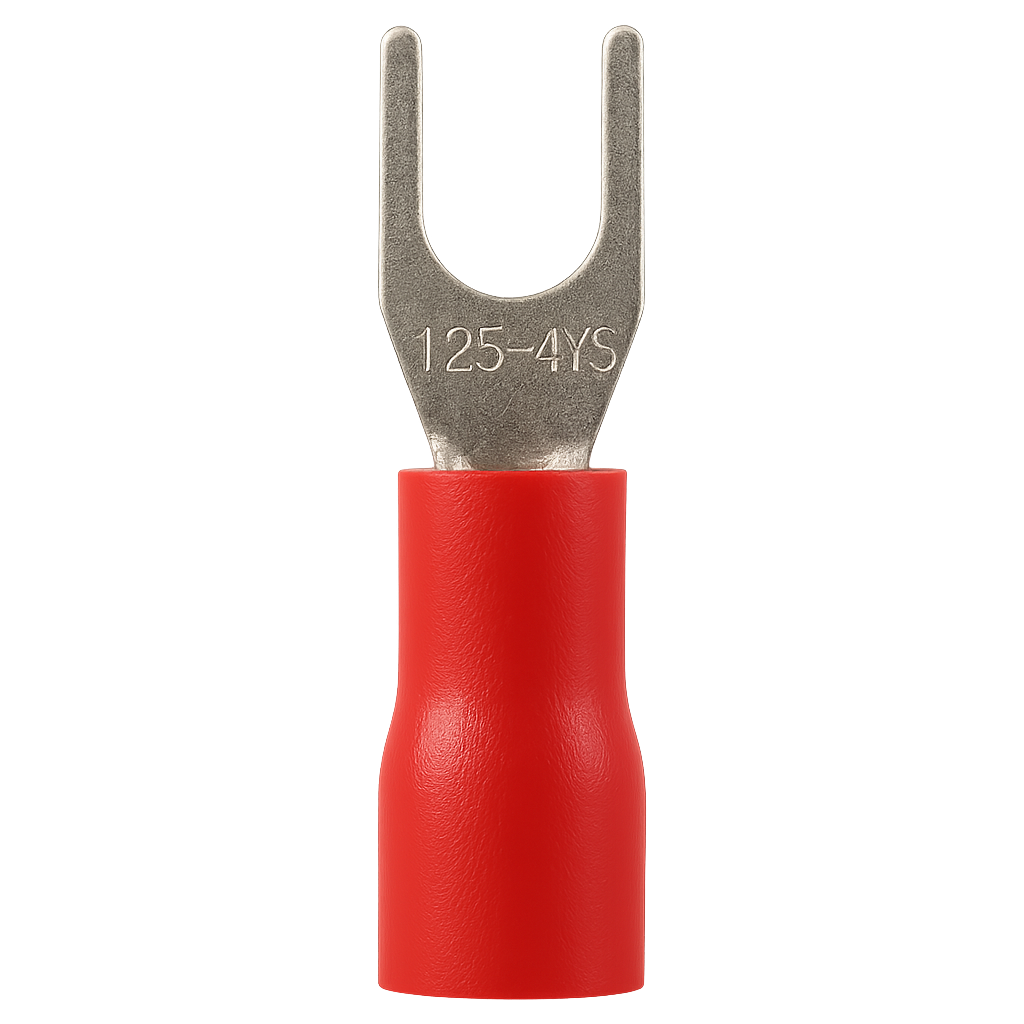 TERMINAL PREAISLADO A10 ROJO HORQUILLA 4MM