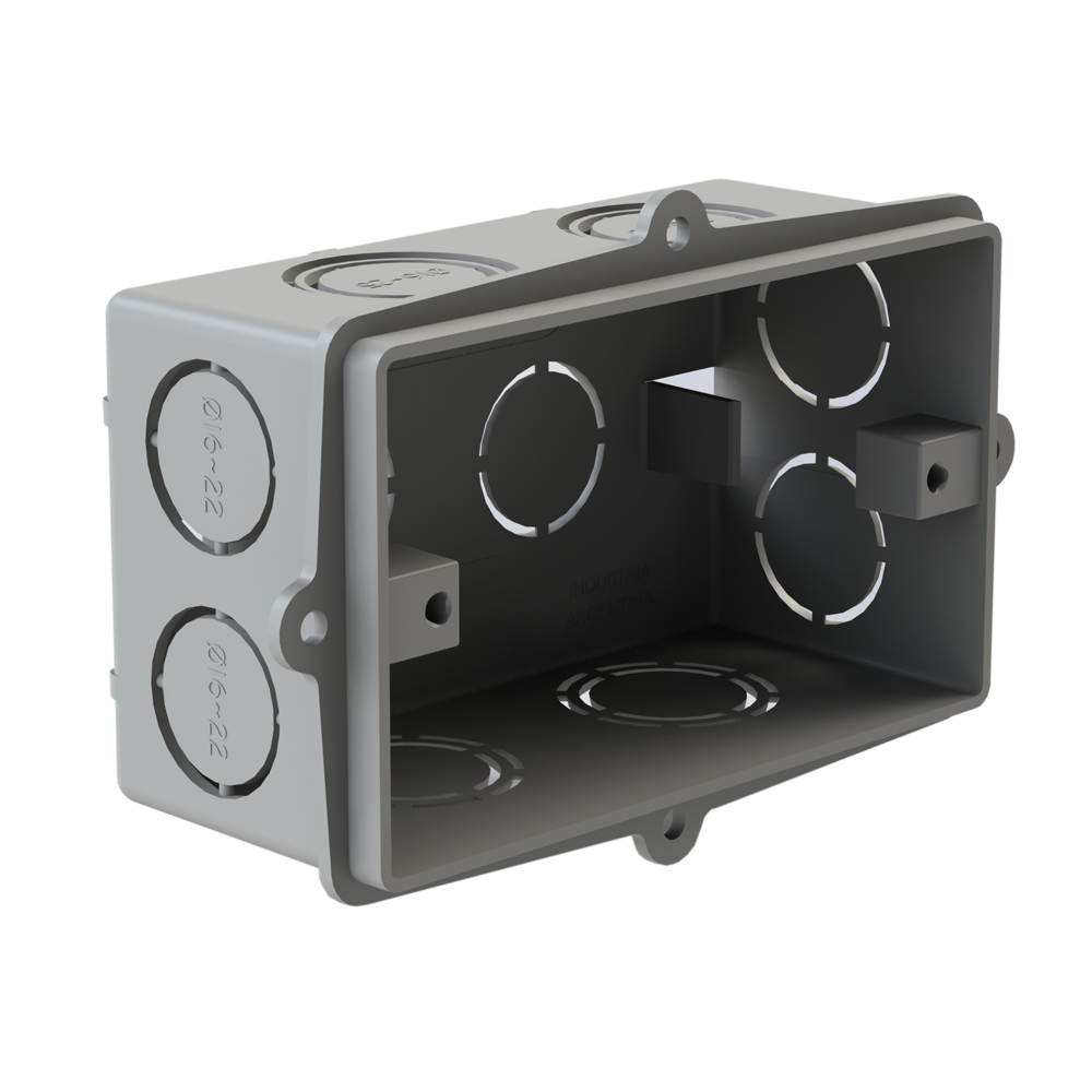 CAJA EMBUTIR PLASTICA RECTANGULAR