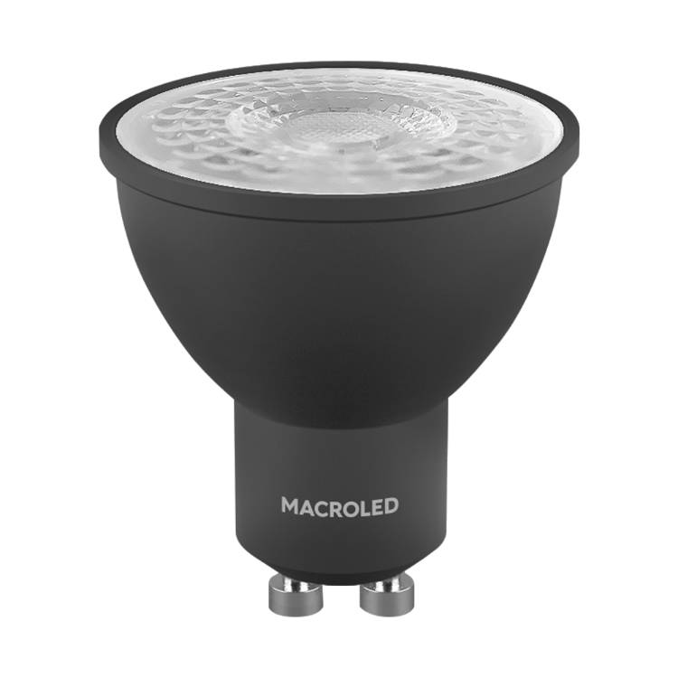 LAMPARA DICROICA LED 7W GU10 NEGRA 3000K