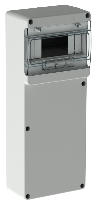 [6592] GABINETE PLÁSTICO P/ 8TM CIEGO 174x440x111mm IP65