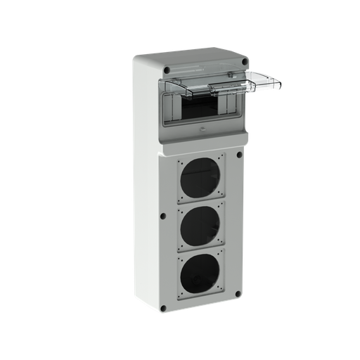 [6853] GABINETE PLÁSTICO P/ 8TM CALADO P/3 TOMAS