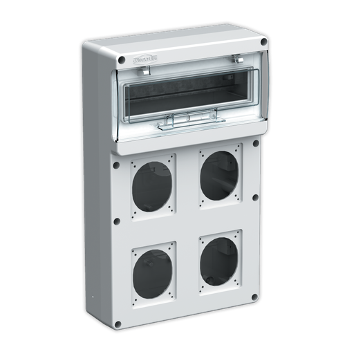 [6855] GABINETE PLÁSTICO P/12TM CALADO P/4 TOMAS