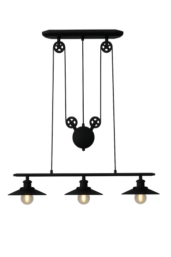 [6860] COLGANTE DEPOT E27 3X60W NEGRO