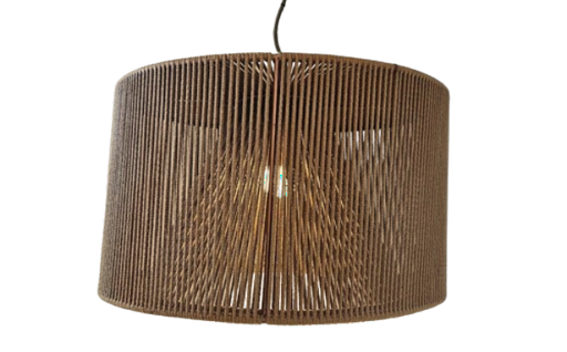 [6902] COLGANTE HIERRO COCIDO CON HILO MARRON 50x28cm