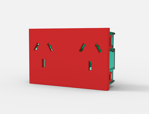 [7288] CAMBRE TOMA DOBLE CON POLO A TIERRA ROJO