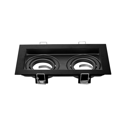 [7468] SPOT DICROICA MÓVIL CUADRADO X 2 NEGRO