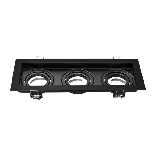 [7469] SPOT DICROICA MÓVIL CUADRADO X 3 NEGRO