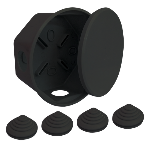 [7595] CAÑO PVC SEMI PESADO CAJA REDONDA NEGRA