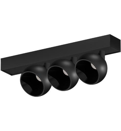 [7829] APLIQUE 3 LUCES LED BOMBU 9W DIM NEGRO